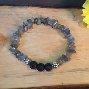 ‼️Grey tone blue flash laborite bracelet. Makes a great gift